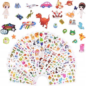 samolepka 1000 KUSŮ 3D SAMOLEPEK PRO DĚTI 38 LISTŮ