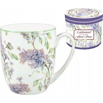 Hrnek Carmani Porcelánový hrnek z kostního porcelánu s květinovým motivem, 380 ml