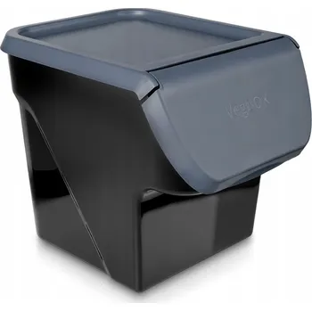 Dóza na potraviny Nádoba na zeleninu a ovoce s víkem, antracitová, 13 l