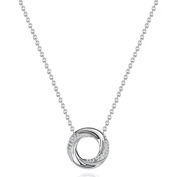 Náhrdelník Stříbrný 925 náhrdelník s propleteným kruhem a čirými zirkony