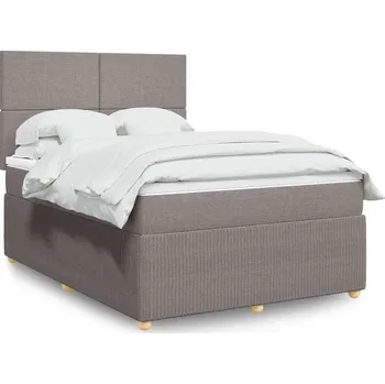 Postel vidaXL Box spring postel s matrací 160x200 cm textil [3292100] Barva: taupe