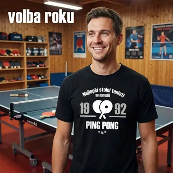 Pánské tričko STRIKER Narozeninové tričko Ping pong Velikost: XXL, rok narození: 1995