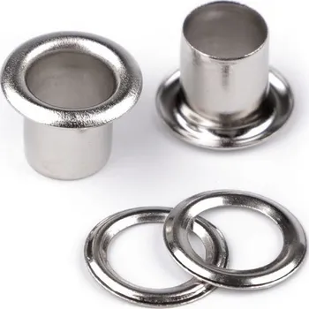 Průchodky s podložkou vnitřní Ø6 mm / vnější Ø11 mm, barva 1 nikl