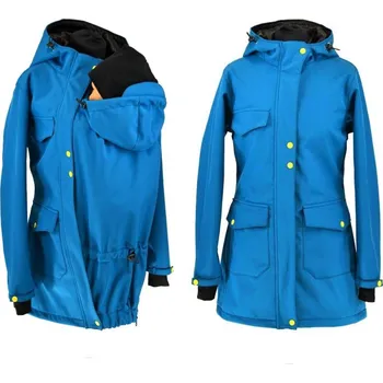 Těhotenská móda Softshellový nosící kabát 2v1 - modrý petrolej Velikost: L