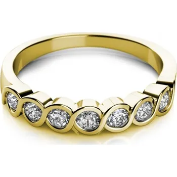 Prsten Couple, Jemný prsten Kim ve žlutém zlatě se zirkony, vel. 59, prům. 18.8 mm, 585-68-1-0007.0Z00.0.59.001