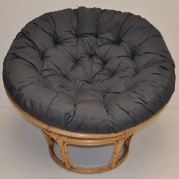 Papasan Ratanový PAPASAN 115 cm medový polstr šedý kepr