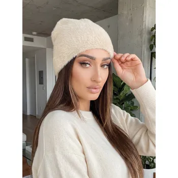 Čepice Dámská alpaková čepice v krémové barvě, VELIKOST UNI
