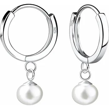 Náušnice 32862 Stříbrné kruhové náušnice 13 mm PERLA 1,3 cm, 1,79 g