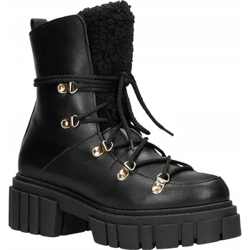 Dámské kozačky DÁMSKÉ zateplené boty SNĚHULE s kožíškem Relax černé vel. 38