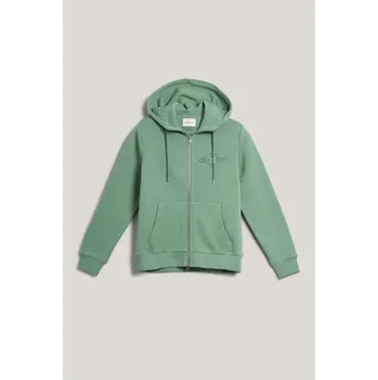 Dámská mikina MIKINA GANT REG TONAL SHIELD ZIP HOODIE KALAMATA GREEN