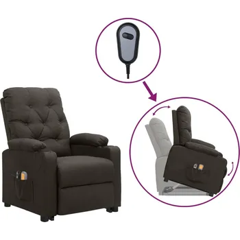 Masážní křeslo Zvedací masážní křeslo taupe textil Hnědošedá3093495