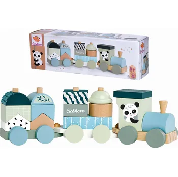 Vláček a vláčkodráha Panda Drevený vláček skladačka