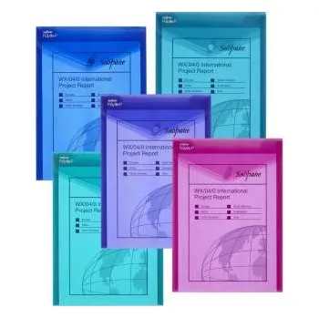 Zakládací pouzdro s drukem na výšku Snopake - A4, mix barev, 5 ks