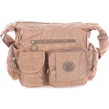 Kabelka Béžová lehká taška přes rameno Bag Street z mačkaného materiálu, městská kabelka přes rameno