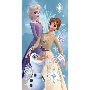 Osuška Disney Frozen Ledové Království Olaf a Sestry, plážová osuška 70x140 cm