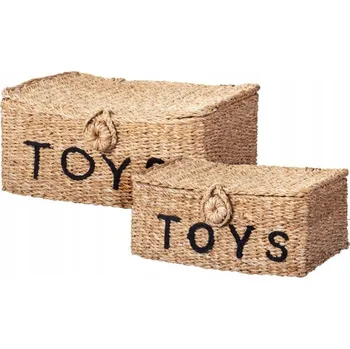Úložný box Sada 2 pletených košů na hračky