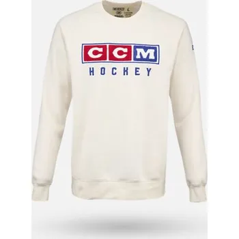 Pánská móda CCM Mikina CCM Vintage Fleece Crew SR, Barva WHT, Velikost XXL 1012347