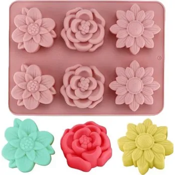 Mýdlo Silikonová forma na mýdlo květy VI. - 6ks
