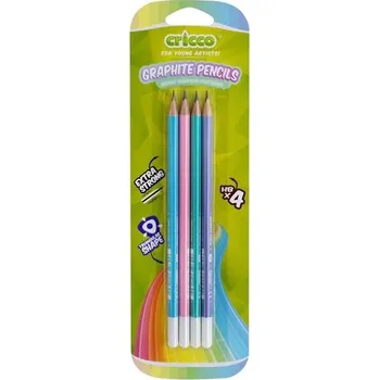 Grafitová tužka Grafitová tužka Cricco, bez pryže, HB, 4 ks,pastel