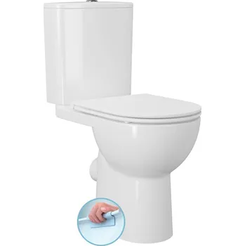 Sapho SANIVEX WC kombi, zvýšený sedák, Rimless, spodní/zadní odpad, bílá