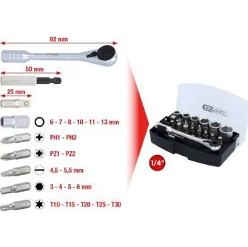 Set, šroubovák-nástavec (bity) KS TOOLS 911.2010