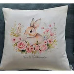 Nelly Povlak na polštář - zajíček jemný s pastelovými květy Rozměr: 40/40 CM ZIP