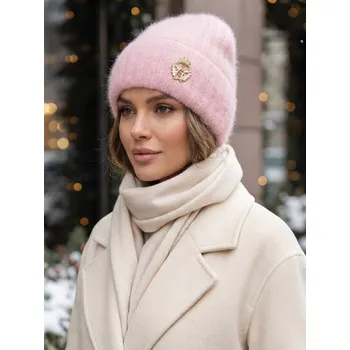 Pokrývka hlavy Stylová růžová čepice z alpaky LORETTA, VELIKOST UNI