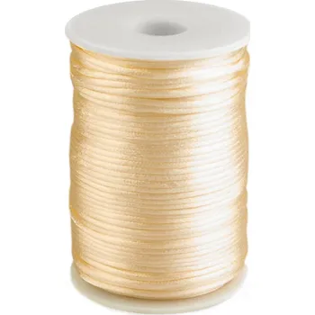 Saténová šňůra Ø2 mm, střední, 84 krémová