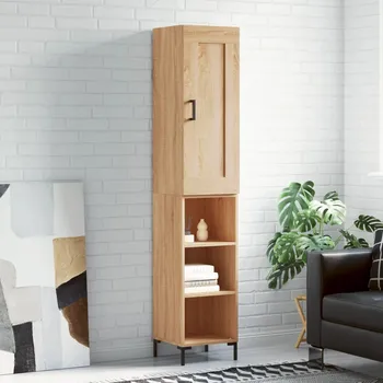 přebalovací pult a komoda Skříň highboard dub sonoma 34,5 x 34 x 180 cm kompozitní dřevo Hnědá3200324