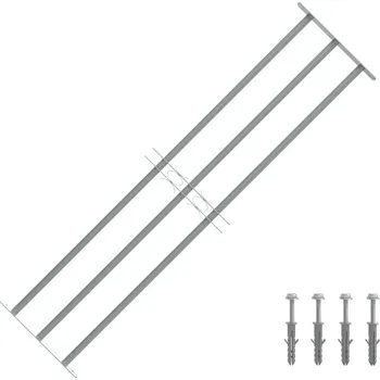 Okno Nastavitelná bezpečnostní okenní mříž se 3 příčlemi 1000–1500 mm Stříbrná141384