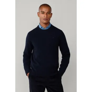 Pánský svetr SVETR HACKETT LONDON LAMBSWOOL CREW MIDNIGHT BLUE