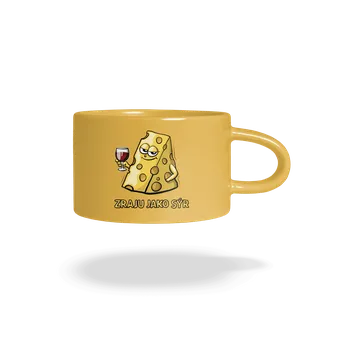 Bastard Zraju jako sýr hrnek makronka Yellow Macaron