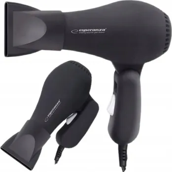 Fén CESTOVNÍ FÉN NA VLASY ČERNÝ VÝKONNÝ 750W SKLÁDACÍ + KONCENTRÁTOR