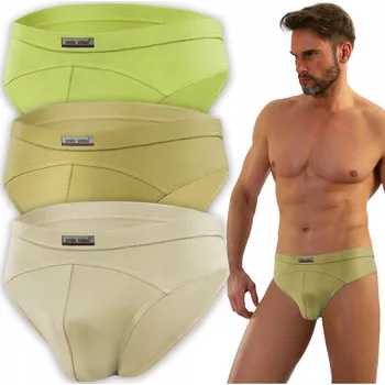Pánské spodní prádlo 3x SLIPY PÁNSKÉ SLIPY z mikromodalu klasické olivová pistáciová béžová *M