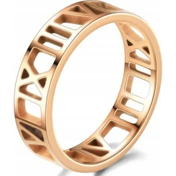 Prsten Prsten z růžového zlata s římskými číslicemi Prstýnek