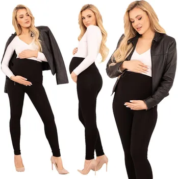 Dámské legíny Formommy těhotenské legíny dlouhé bavlna černé velikost 5XL