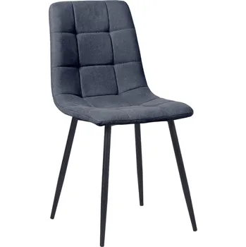 Jídelní židle Šedá jídelní židle BERGEN s antracitovým potahem a černou konstrukcí