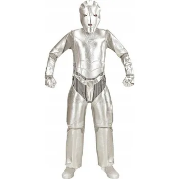 Karnevalový kostým Kostým Robota, převlek mimozemšťana, metalický kombinézon 158