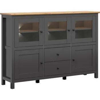 Komoda Komoda Claudio - Black Red White - BRW 186x126 cm