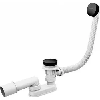 RAVAK - Odtokové systémy Vanová odtoková a přepadová souprava, délka 570 mm, ClickClack, matná černá X01746