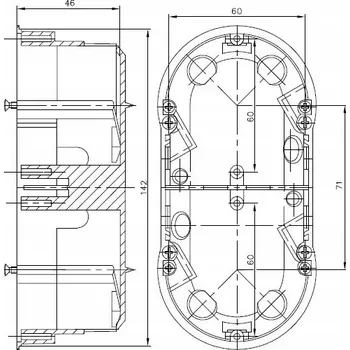 Elektroinstalační krabice Elektroinstalační krabice pod omítku Pawbol 68 x 142 x 46 mm