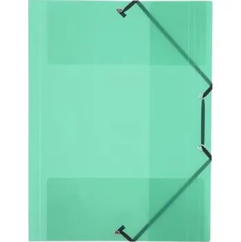 Desky s gumičkou "PropyGlass", transparentní, zelená, PP, 15 mm, A4, VIQUEL