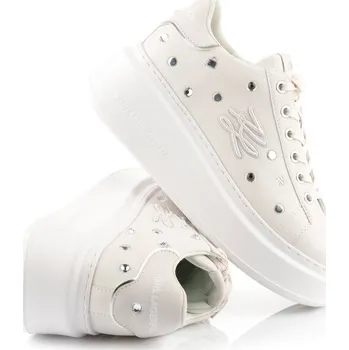 Dámská obuv TENISKY KARL LAGERFELD ANAKAPRI AUTOGRAPH STUDS WHITE LTHR W/SILVER