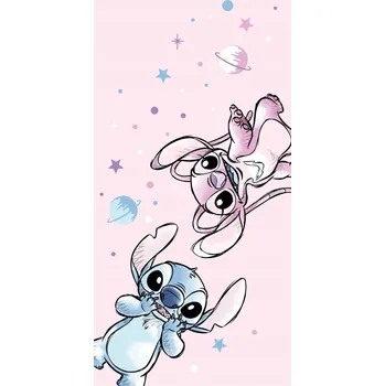 Plážová osuška 70x140 Lilo a Stitch růžová rychleschnoucí