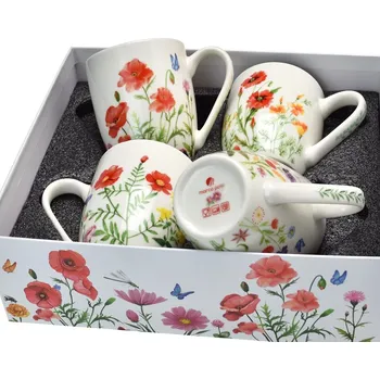 Marco Polo, Polsko Porcelánové hrnky Luční kvítí 4 ks - 360 ml