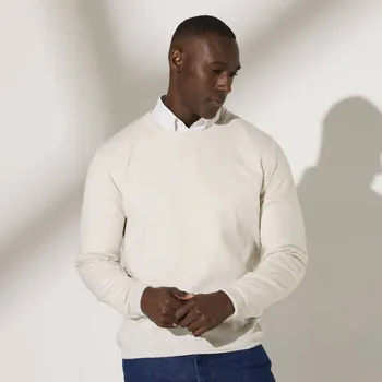 Pánský svetr Blancheporte Pulovr s kulatým výstřihem, 100% akryl světle šedý melír 127/136