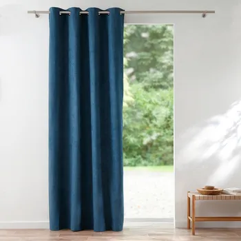 Závěs Blancheporte Zatemňovací a izolační závěs, kovová očka paví modrá 140x180 cm