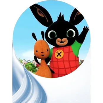 Jedlá dekorace na dort "Bing se Sulou v modrém pozadí" 20 cm (Fondánový list NEVYŘEZÁNO)