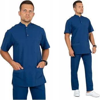 Pánská mikina Elastická pánská zdravotnická mikina OLIVER se stojáčkem na zip, VISKOZA BLUE, velikost 46