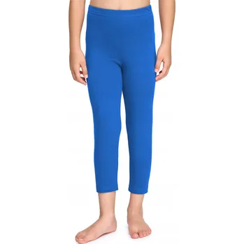 Dívčí legíny Dívčí 3/4 capri legíny z bavlna MS10-226 Kobaltová barva 134
